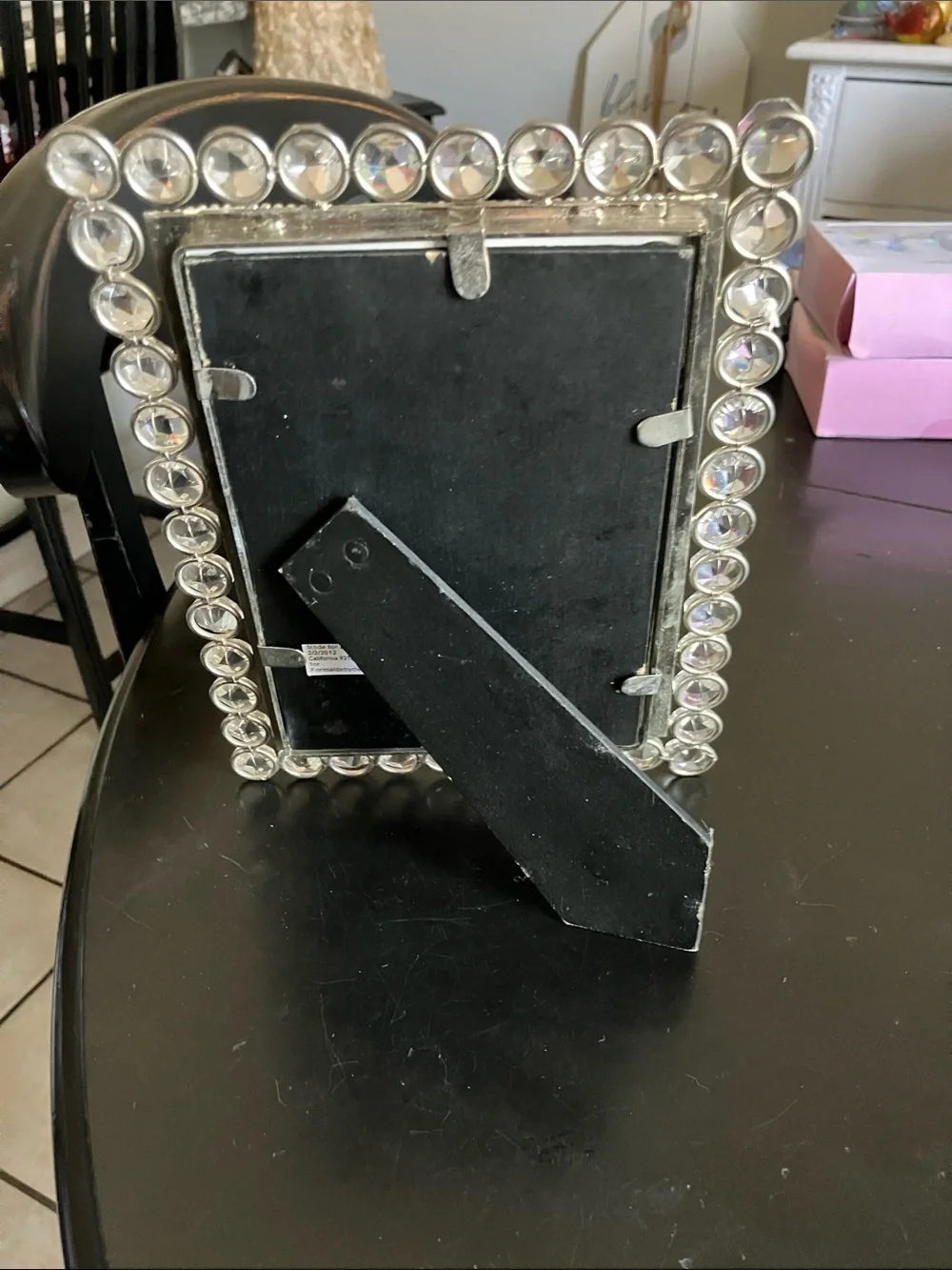Z Gallerie Silver Crystal Beaded Photo Frame